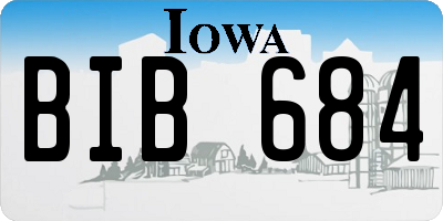 IA license plate BIB684