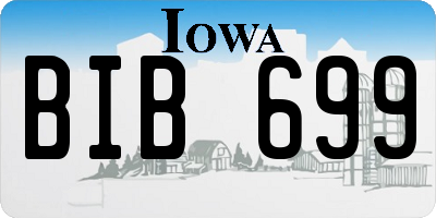 IA license plate BIB699