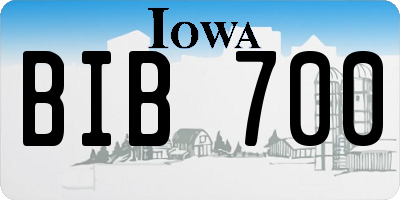 IA license plate BIB700