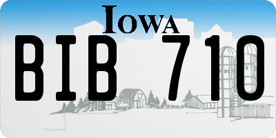 IA license plate BIB710