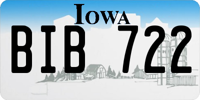 IA license plate BIB722