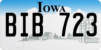 IA license plate BIB723