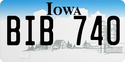 IA license plate BIB740