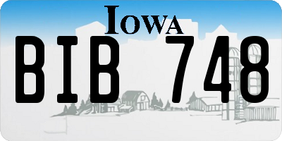 IA license plate BIB748