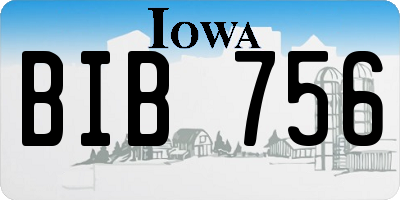 IA license plate BIB756