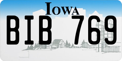 IA license plate BIB769