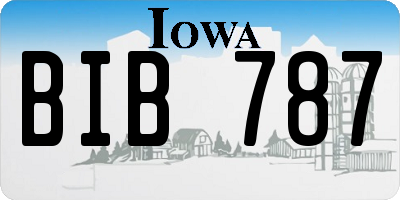 IA license plate BIB787