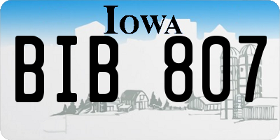 IA license plate BIB807