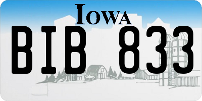 IA license plate BIB833