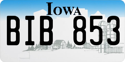 IA license plate BIB853