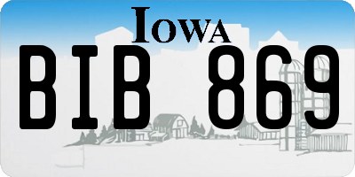 IA license plate BIB869