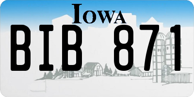 IA license plate BIB871