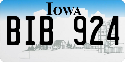 IA license plate BIB924