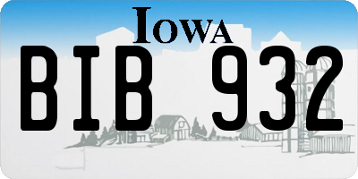 IA license plate BIB932