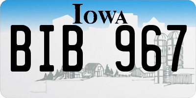 IA license plate BIB967
