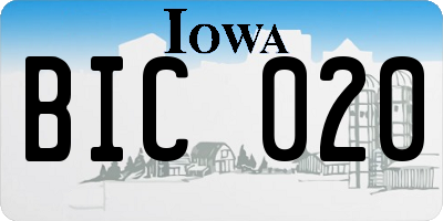 IA license plate BIC020