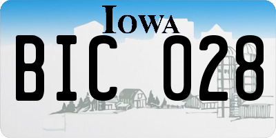IA license plate BIC028