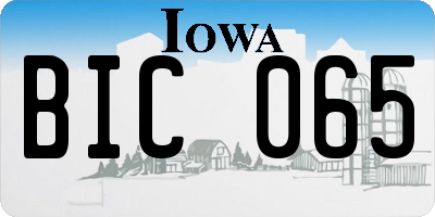 IA license plate BIC065