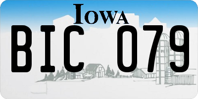 IA license plate BIC079