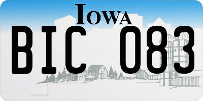 IA license plate BIC083