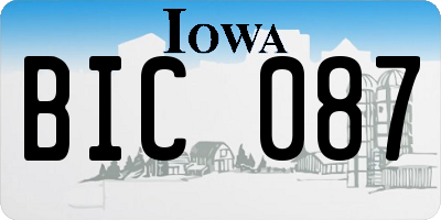IA license plate BIC087