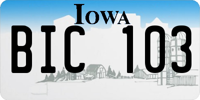 IA license plate BIC103