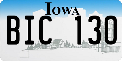 IA license plate BIC130