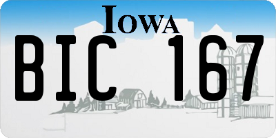 IA license plate BIC167