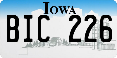 IA license plate BIC226