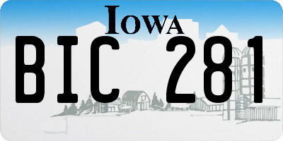 IA license plate BIC281