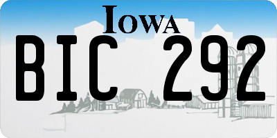 IA license plate BIC292