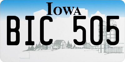 IA license plate BIC505