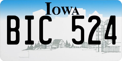 IA license plate BIC524