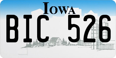 IA license plate BIC526