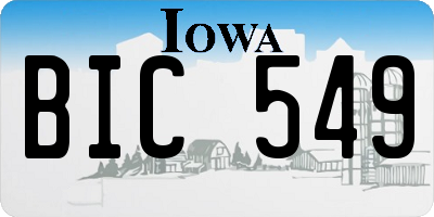 IA license plate BIC549