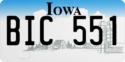 IA license plate BIC551