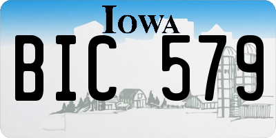 IA license plate BIC579