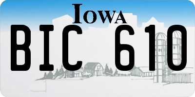 IA license plate BIC610