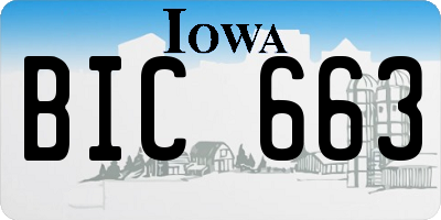 IA license plate BIC663