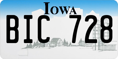 IA license plate BIC728