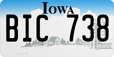 IA license plate BIC738