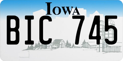 IA license plate BIC745