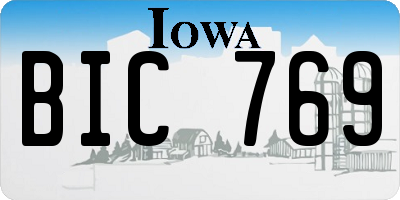 IA license plate BIC769