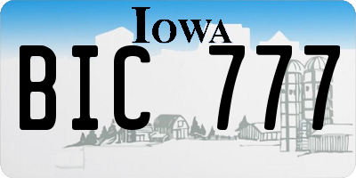 IA license plate BIC777