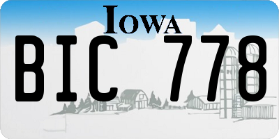 IA license plate BIC778