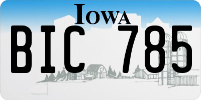 IA license plate BIC785