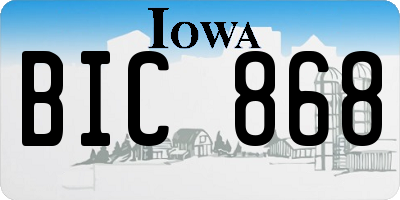 IA license plate BIC868