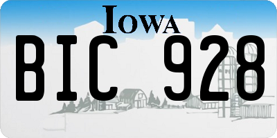 IA license plate BIC928