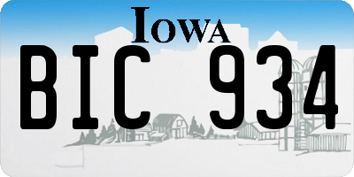 IA license plate BIC934