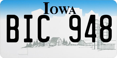 IA license plate BIC948